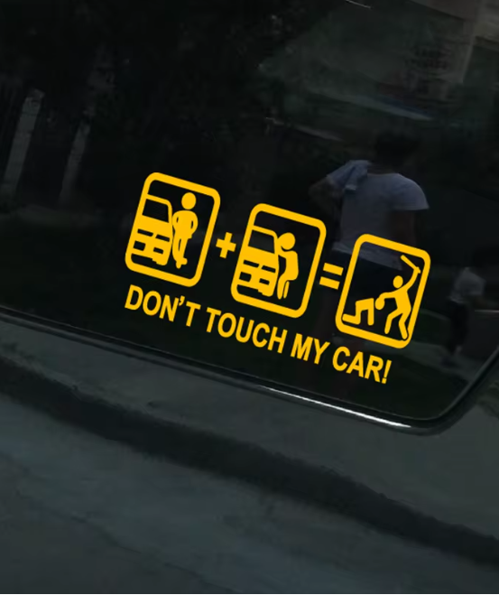 XY Dont Touch Decal Bumper Window Car Sticker Vinyl Decal Warning Mark Stickers for Cars 18cmx6cm
